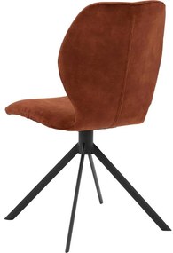 Goossens Eetkamerstoel Hera koper velvet stof leuning, modern design