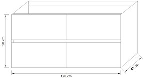 Zaro Valencia Solid Surface badmeubel 120cm licht eiken 1 kraangat spoelbak links met 4 lades