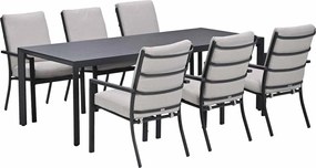 Garden Impressions Senja tuinset 7-delig desert sand - Kasper tuintafel 220x93 cm