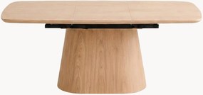 Uitschuifbare ovale eettafel Noémie van eikenfineer, 160 - 200 x 90 cm