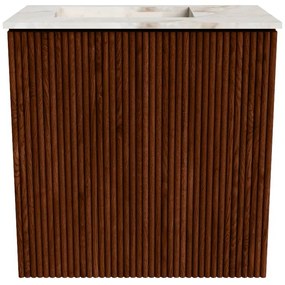 Mondiaz Joya DLux 40cm toiletmeubel ruby met wastafel faye links 1 kraangat frappe