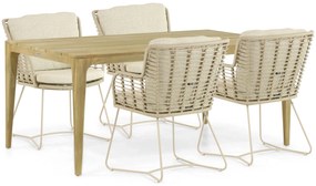 Tuinset 4 personen Aluminium/rope Taupe 4 Seasons Outdoor Fabrice/Sentis