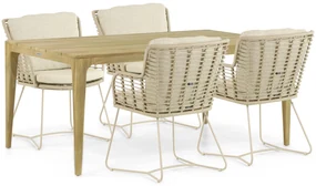 Tuinset 4 personen Aluminium/rope Taupe 4 Seasons Outdoor Fabrice/Sentis