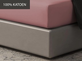 Hoeslaken Home - 100% natuurlijk katoen - 90x200 - oudroze