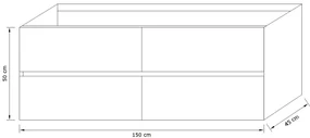 Zaro Valencia Solid Surface badmeubel 150cm zonder kraangat mat wit marmer dubbele spoelbak met 4 lades
