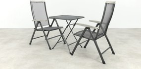 Balero inklapbare balkonset 3-delig strekmetaal 60x60 cm. - Antraciet