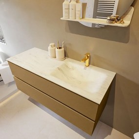 Mondiaz Vica DLux badmeubel 120cm oro 2 lades met wastafel opalo rechts 1 kraangat