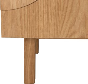 Eiken Tv-meubel Met 3D Vormen - 200x40x55cm.