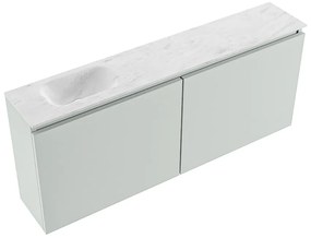 Mondiaz Ture DLux toiletmeubel 120cm greey met wastafel opalo links met kraangat