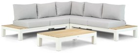 Loungeset 5 personen Aluminium/teak Wit Lifestyle Garden Furniture Ravalla