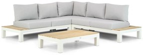 Platform Loungeset Aluminium/teak Wit 5 personen Lifestyle Garden Furniture Ravalla