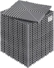 VEVOR Interlocking Drainage Mat Douchemat 31 x 31 cm Modulaire Interlocking Vloermatten, 24 Stuks Splitsbare Drainagematten, Antislip Drainage Vloertegels, voor Garage Tuin Grijs