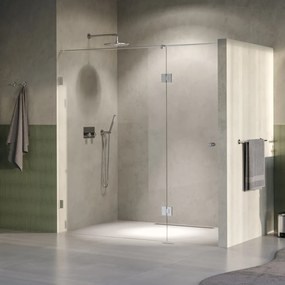 Brauer Void Carving profielloze nisdeur 200cm met draaideur 70cm aan glas RVS geborsteld PVD