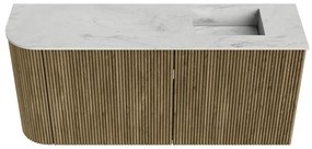 Mondiaz Joya DLux 90cm toiletmeubel ronding links dusk met wastafel faye rechts zonder kraangat opalo