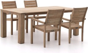 Diningset ROUGH | 4 personen teakhout | Tuinset stapelbaar | 5-delig | Kees Smit Tuinmeubelen