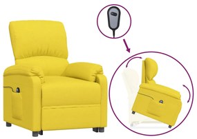 vidaXL Sta-opstoel verstelbaar stof geel
