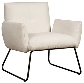 Tower Living Fauteuil Witte Teddy Stof Dante