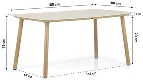 Tuinset 4 personen 180 cm Aluminium/rope Grijs Lifestyle Garden Furniture Bloom/Bloom