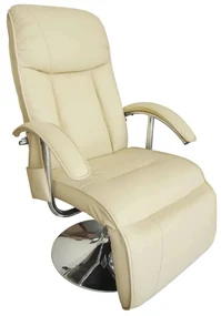 vidaXL Massagestoel kunstleer crèmewit