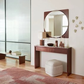Lage wandtafel, keramiek en walnootfineer, DOLMENA