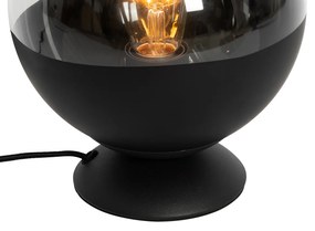 Retro tafellamp zwart met helder glas - Eclipse Retro E27 bol / globe / rond Binnenverlichting Lamp