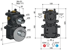 Hotbath Mate MHF001 High Flow inbouwdeel