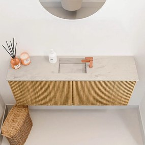 Mondiaz Joya DLux 100cm toiletmeubel oak met wastafel faye midden 1 kraangat opalo