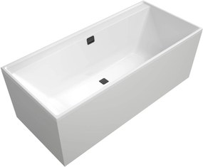 Villeroy & Boch Collaro inbouwbad met ligzijde links en rechts 180x80x63cm wit alpine/black matt acryl