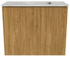 Mondiaz Joya DLux 50cm toiletmeubel oak met wastafel faye rechts 1 kraangat glace