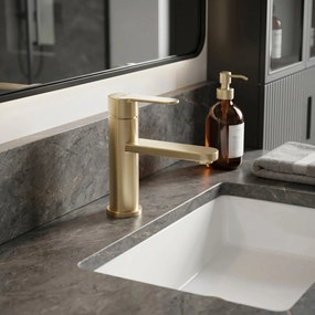 Wastafelkraan Rea Arcos Brush Gold