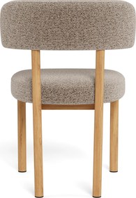 Mazzoni TORAY Latte Beige (stof Monza 60)/eiken naturel onderstel - GESTOFFEERDE EETKAMERSTOEL VOOR KEUKEN/EETKAMER