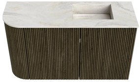 Mondiaz Joya DLux 70cm toiletmeubel ronding links shadow met wastafel faye rechts zonder kraangat ostra