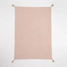 Geruite deken van katoen Paraiba Roze – hazelnoot - Sklum