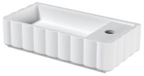 Riho Catching waves Fontein - 44x22cm - 1 kraangat rechts - solid surface - mat wit W045004105