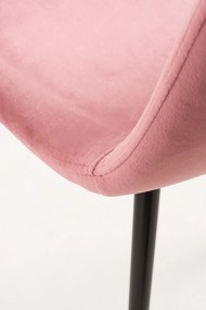 Set 4 Teok Black Fluwelen Stoelen