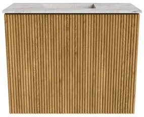 Mondiaz Joya DLux 50cm toiletmeubel oak met wastafel faye links zonder kraangat glace
