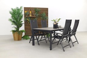 Hartman Roma/Kings 4-persoons verstelbare tuinset 180x100 cm. - Antraciet