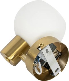 Art Deco spot goud met opaal glas verstelbaar - Anouk