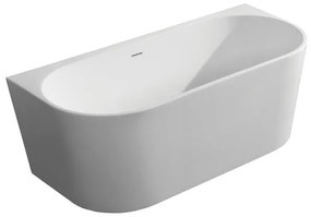 Saniclass Half vrijstaand ligbad - 170x75x58cm - overloop - half vrijstaand - wit 21.3695