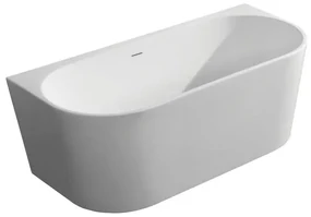 Saniclass Half vrijstaand ligbad - 170x75x58cm - overloop - half vrijstaand - wit 21.3695