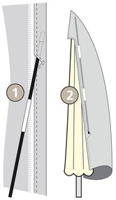 Eurotrail Parasolhoes 240x45 cm grijs