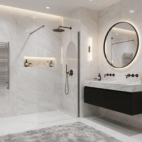 Walk-in douchewand Rea Flexi Transparent / Titan 130