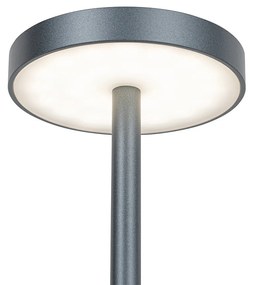 LED Set van 2 buiten tafellampen grijs met dimmer oplaadbaar - Dupont Design IP44 Buitenverlichting Lamp