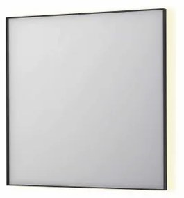 INK SP32 spiegel - 80x4x80cm rechthoek in stalen kader incl indir LED - verwarming - color changing - dimbaar en schakelaar - mat zwart 8410040