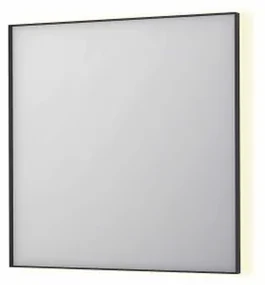 INK SP32 spiegel - 80x4x80cm rechthoek in stalen kader incl indir LED - verwarming - color changing - dimbaar en schakelaar - mat zwart 8410040
