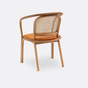 Tafelfauteuil in eik en vlechtwerk, Joana