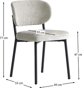 Moderne Eetkamerstoel Beige Stof