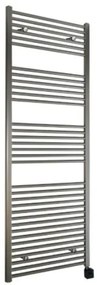 Sanicare elektrische design radiator 60x112cm inox-look met Bluetooth en thermostaat rechts chroom