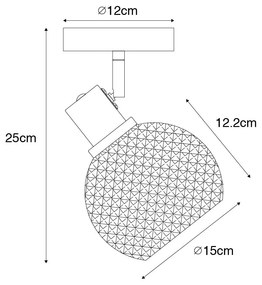 Design Spot / Opbouwspot / Plafondspot zwart met smoke glas - Chico Design E27 rond Binnenverlichting Lamp