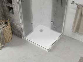 Mexen Lima Duo inklapbare douchecabine 90 x 90 cm, transparant, chroom + Flat douchebak - 856-090-090-01-02-4010